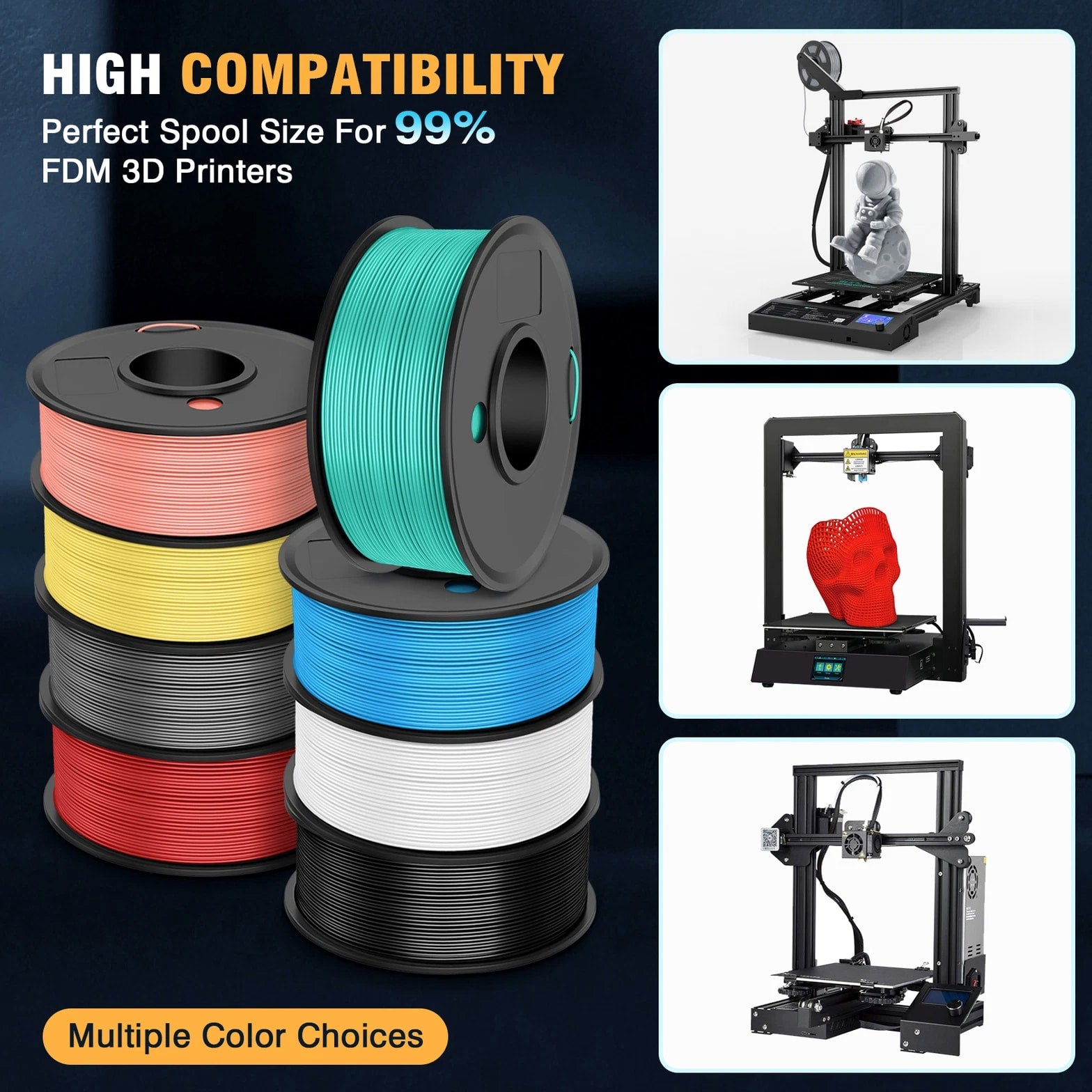 SUNLU 1KG 1.75MM High Hardness Meta PLA Filament Highly Fluid for 3D Printer