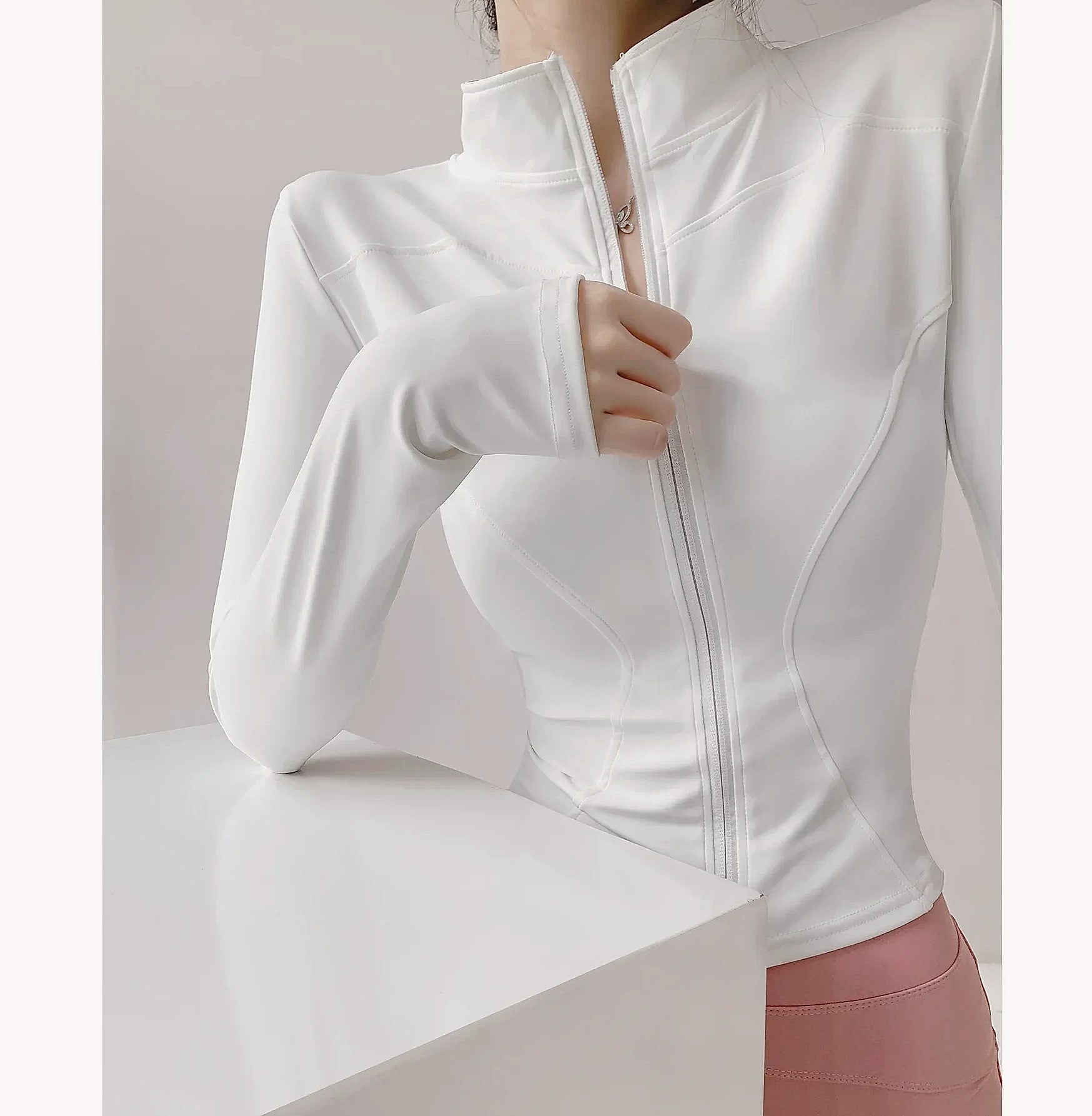 Women's Quick Dry Yoga Jacket Long Sleeve Zip Running Top