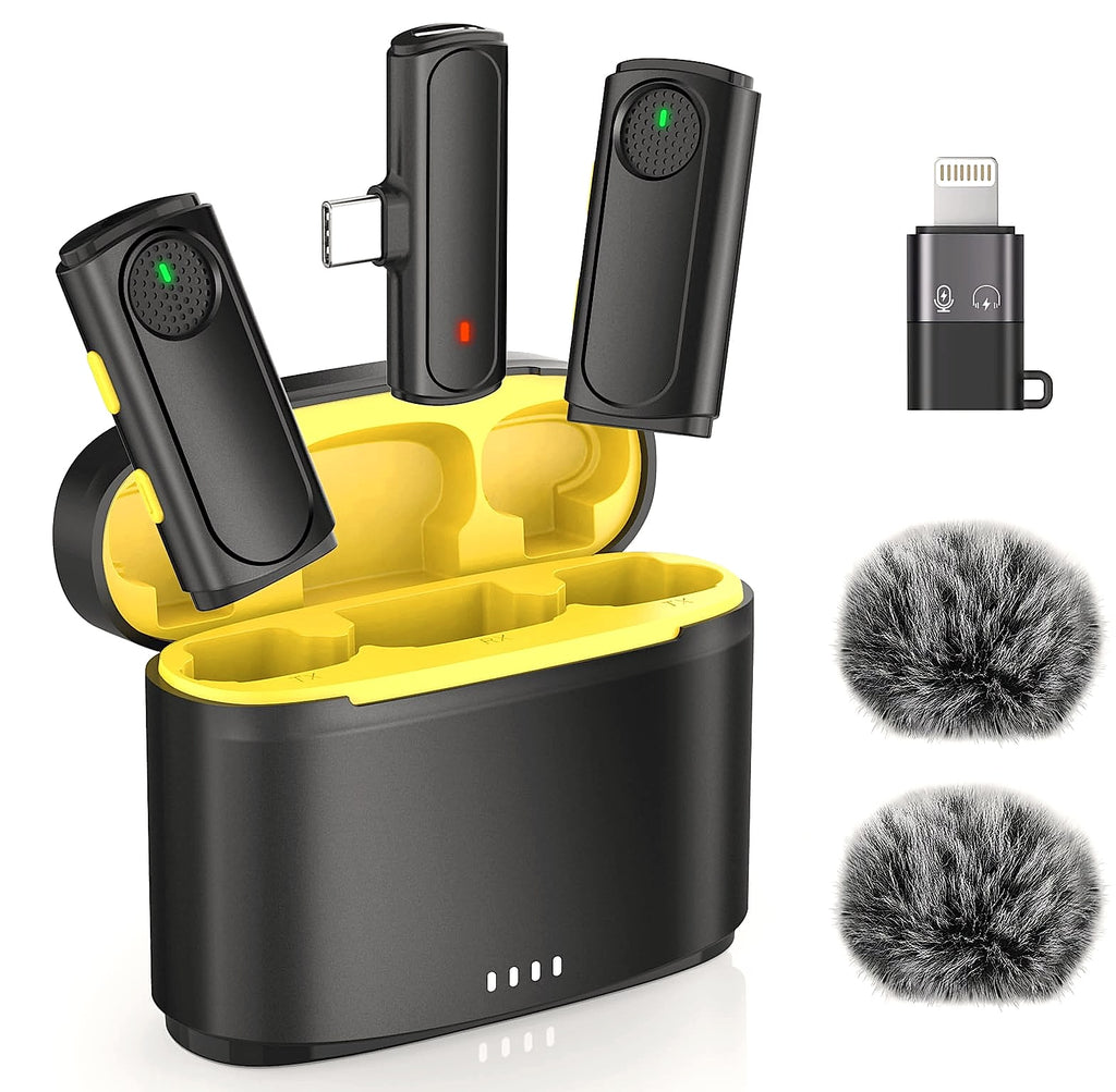 ZOPPLM Wireless Lavalier Microphone 2 Pack for iPhone Android