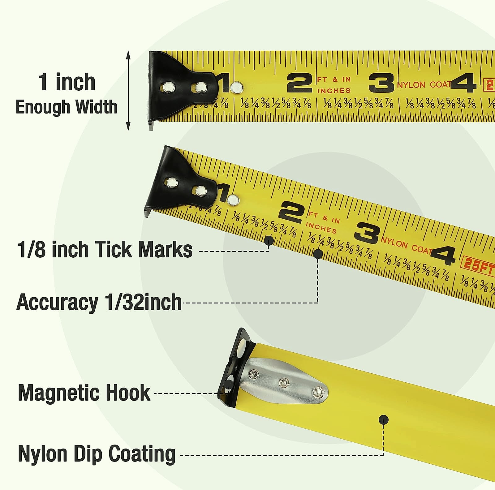 WORKPRO 25FT Pink Tape Measure with Magnetic Hook