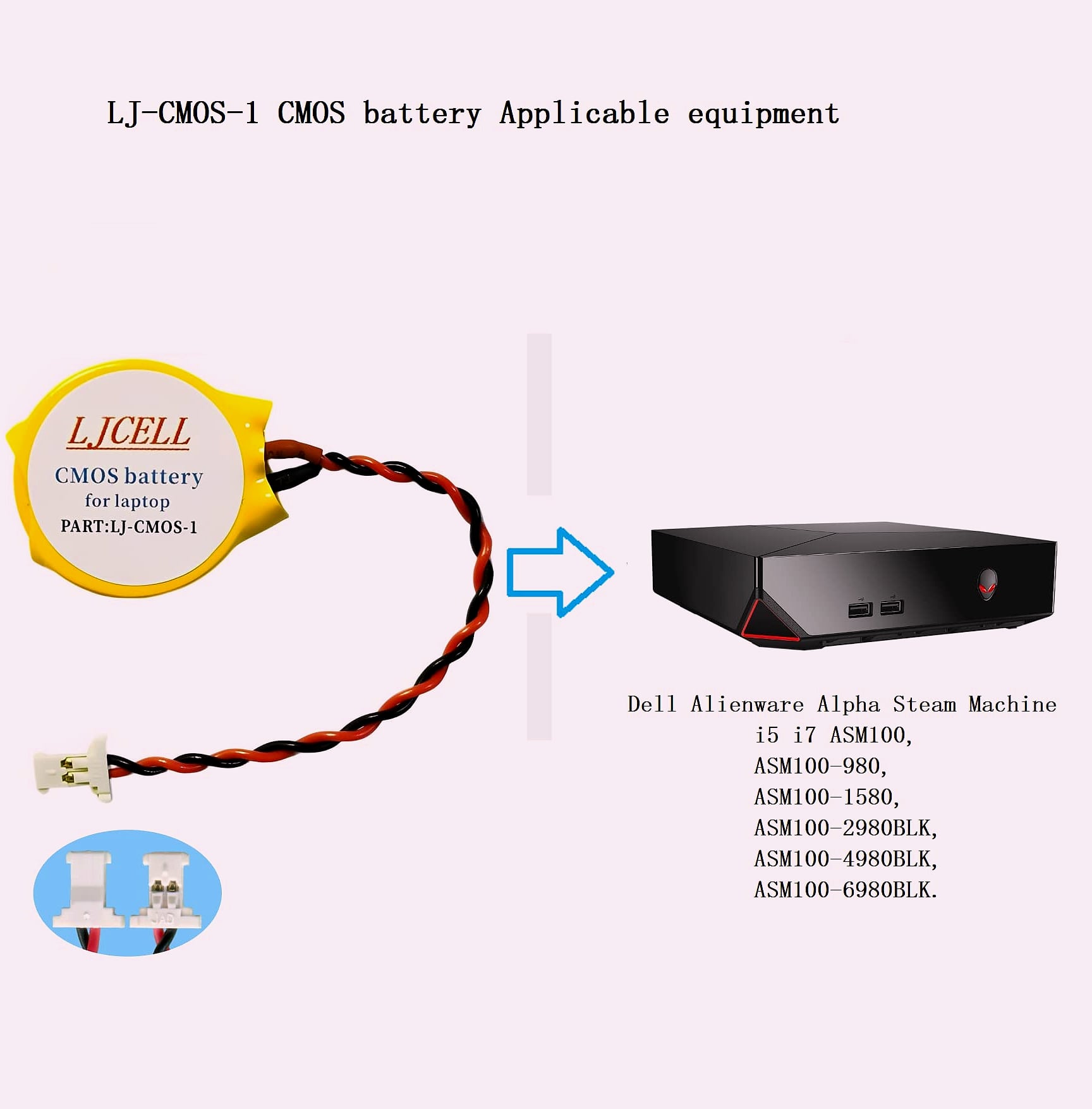 LJCELL CR2032 CMOS Battery for Dell Alienware Alpha R1