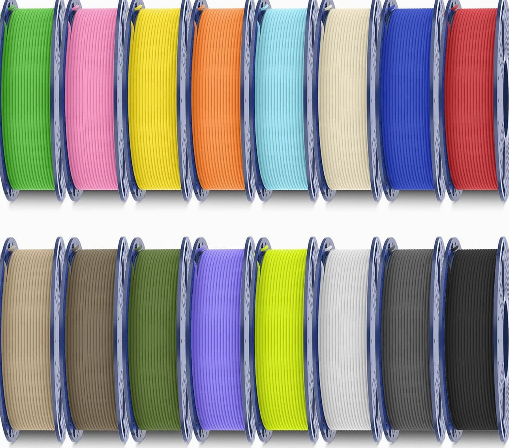 PLA Matte Filament 16 Color Bundle Multicolor, PLA 3D Printer Filament 1.75mm