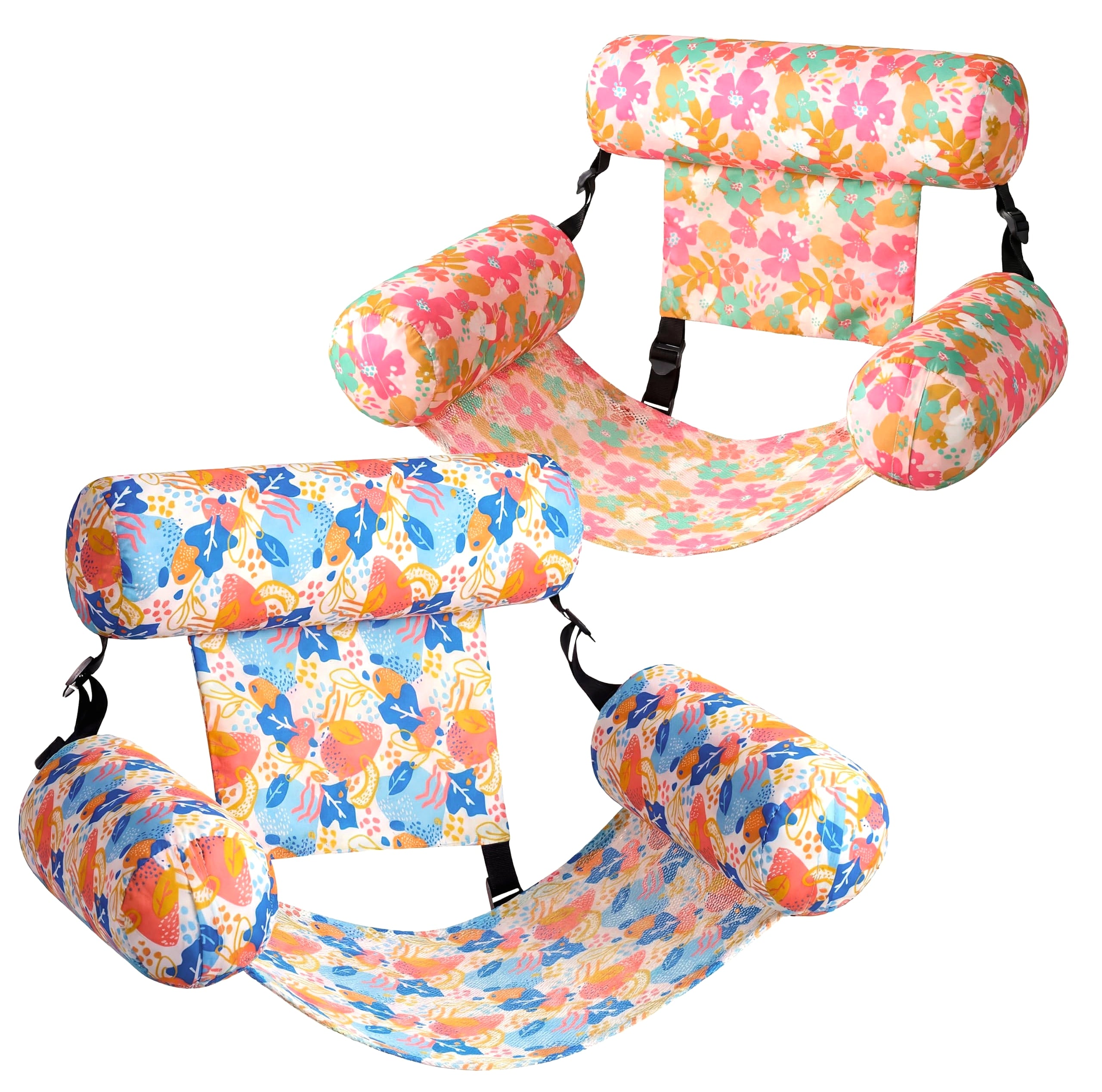 Sloosh Inflatable Pool Float Chairs, 2 Pack Floating Lounges