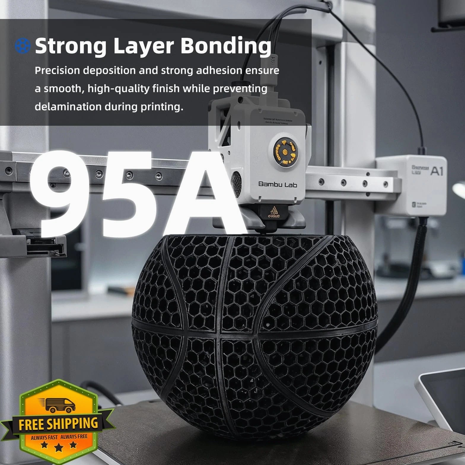 Inslogic TPU Filament 1.75mm Flexible 95A Soft 1kg 3D Printer - White
