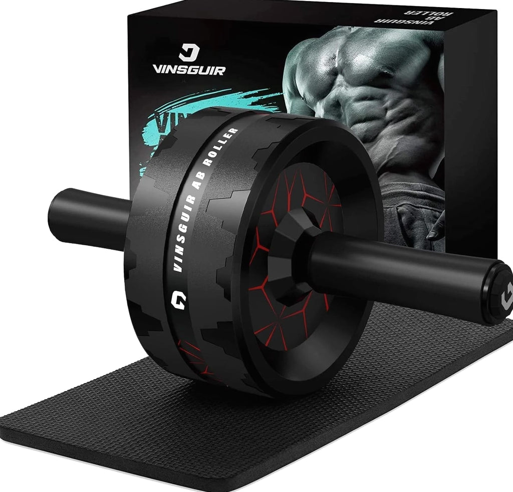 Ab Roller Wheel Core Workout Equipment Home Gym with Knee Pad Fitness