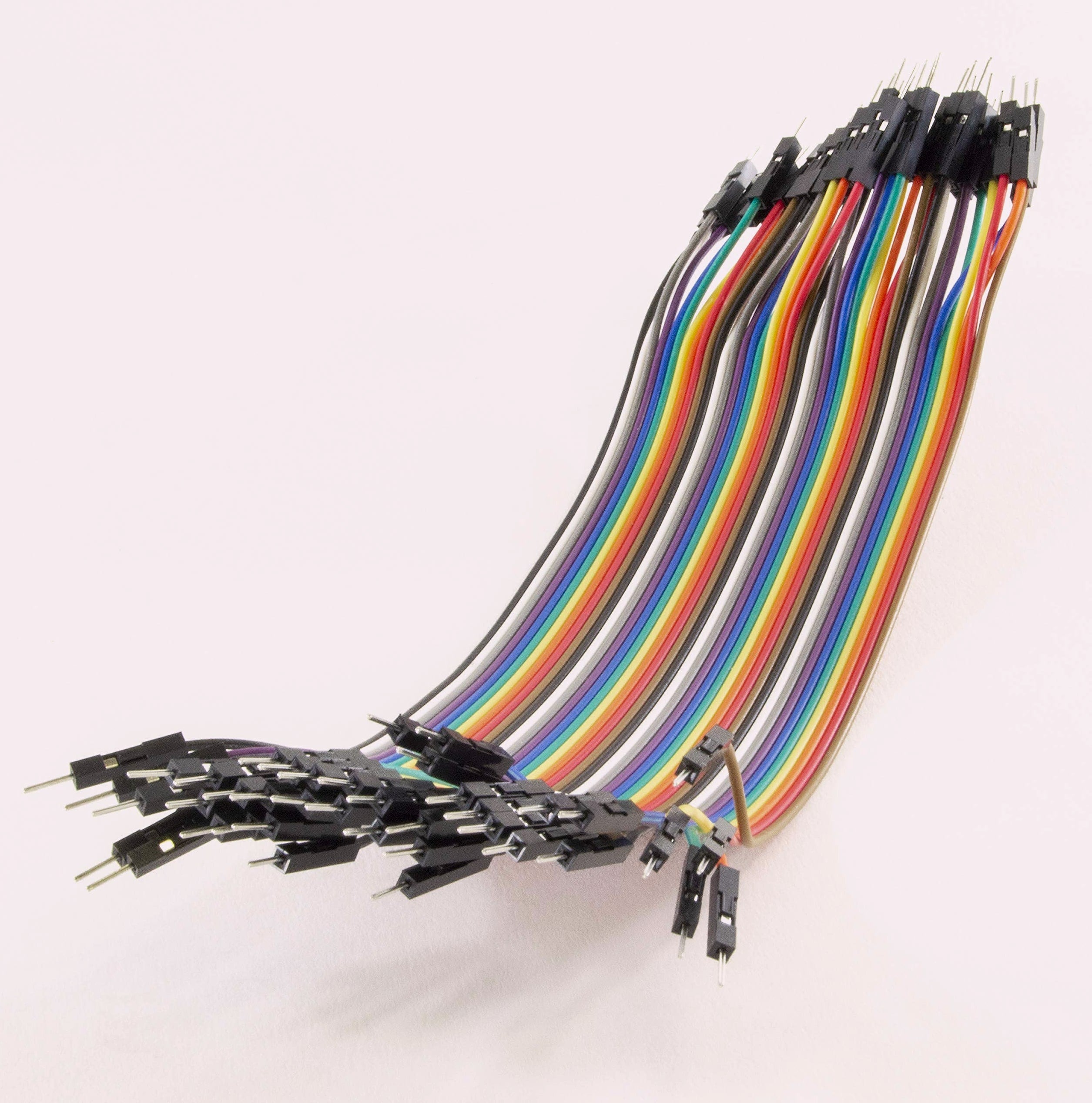 Male to Male 40-pin Dupont Jumper Cable, 8-inch Length - Ideal for Connections Between Microcontrollers and Solderless Breadboards, Peripherals, or Breakout Boards