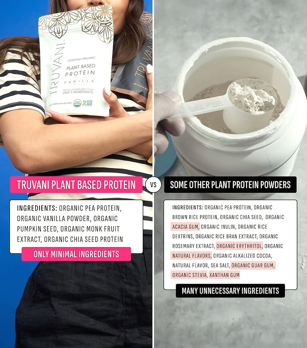 Truvani Organic Plant Based Protein Powder Vanilla 20g Pea