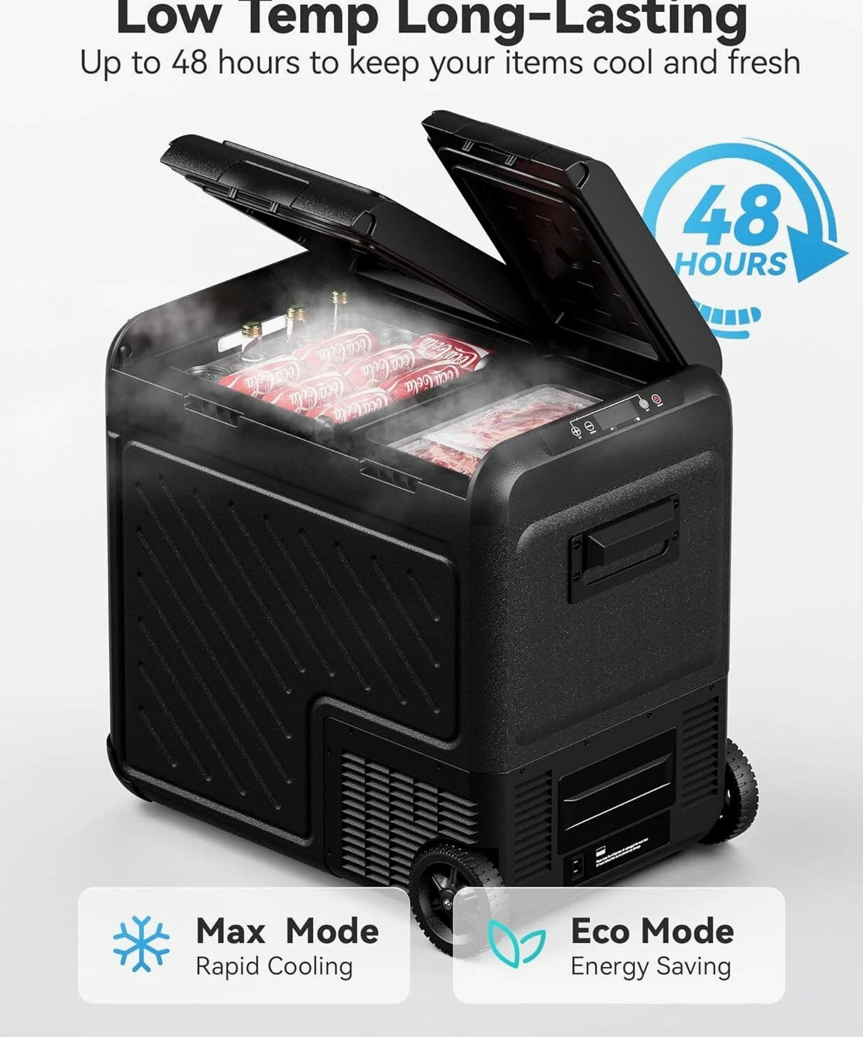12 Volt Car Refrigerator Portable Freezer 39/48/58Qt Truck RV Fridge APP Control