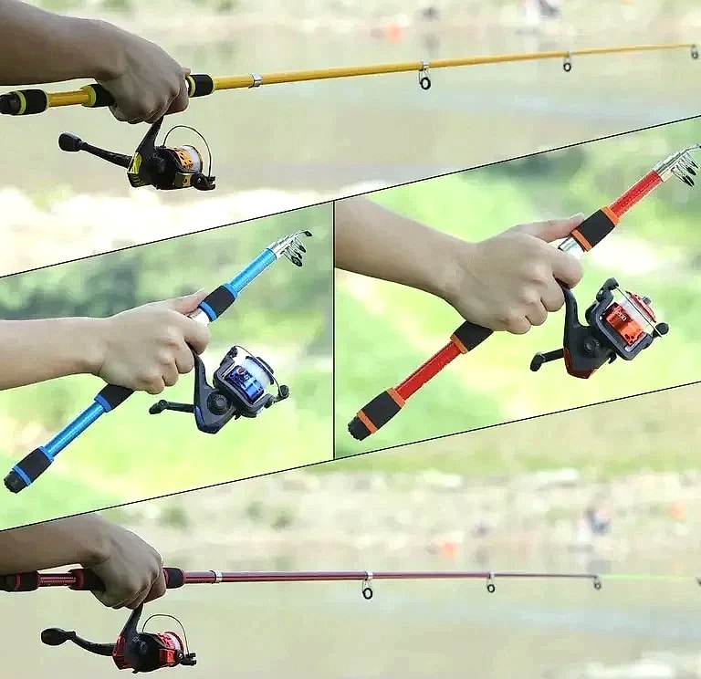JSFUN Telescopic Fishing Rod and Spinning Reel Travel Kit