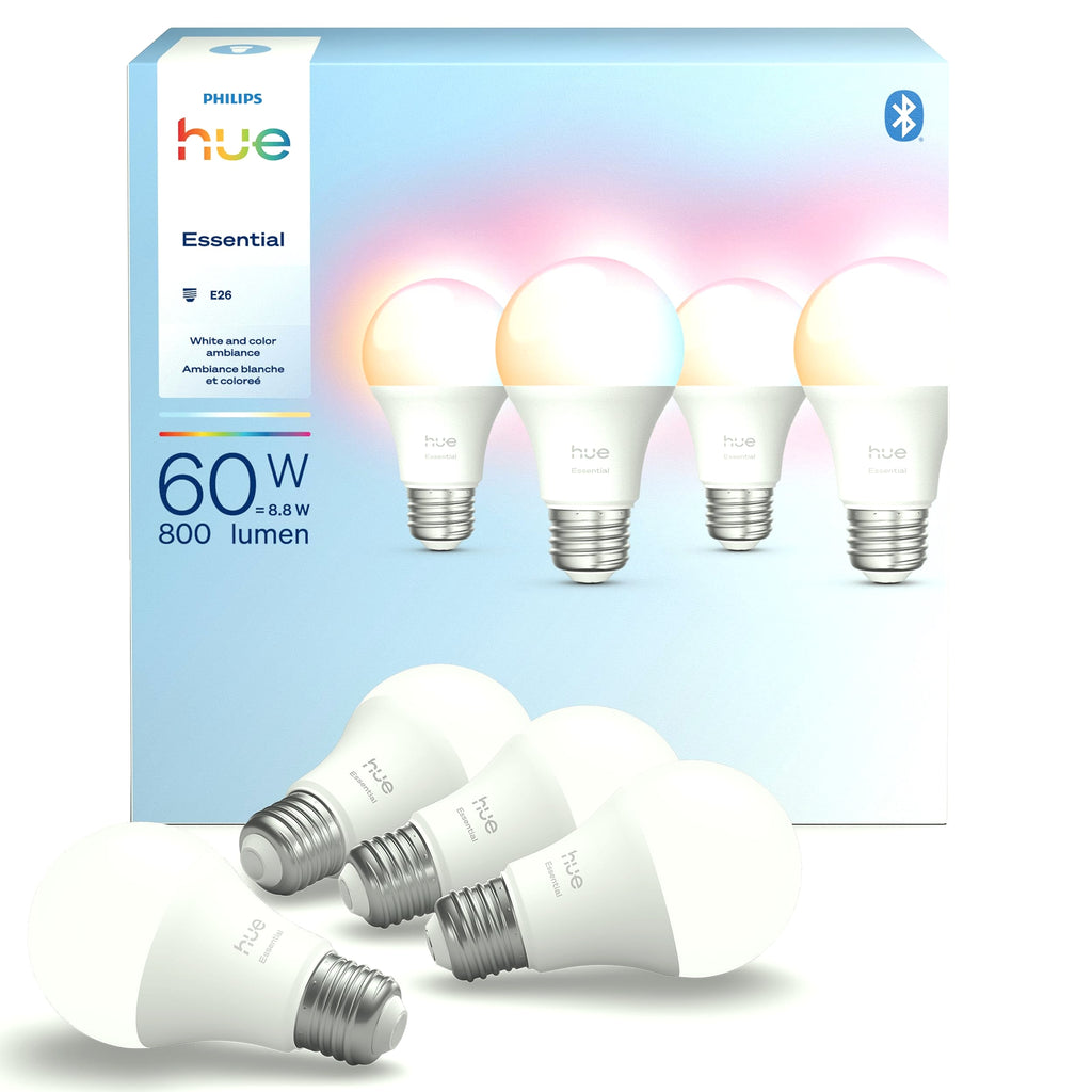 Philips Hue Essential A19 Smart LED Bulb, Color and White