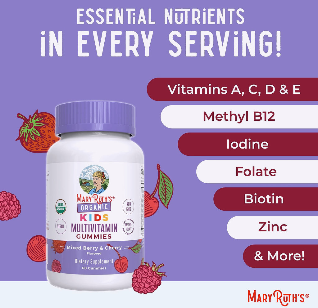 MaryRuth's Kids Multivitamin Gummies, 60 Count, Ages 4+