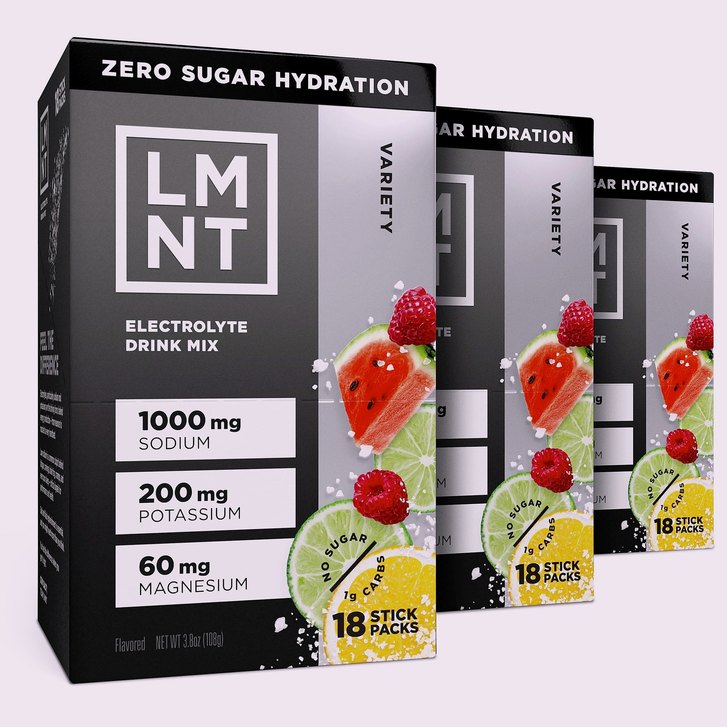 LMNT Zero Sugar Electrolyte Drink Mix Variety Pack 18 Count