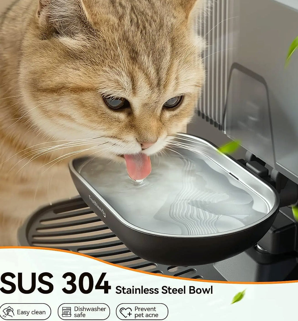 Cordless Pet Water Fountain with Wastewater Separation System