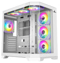 Iceberg Gaming PC Case Crystal Edge White Three Tempered Glass and seven fans