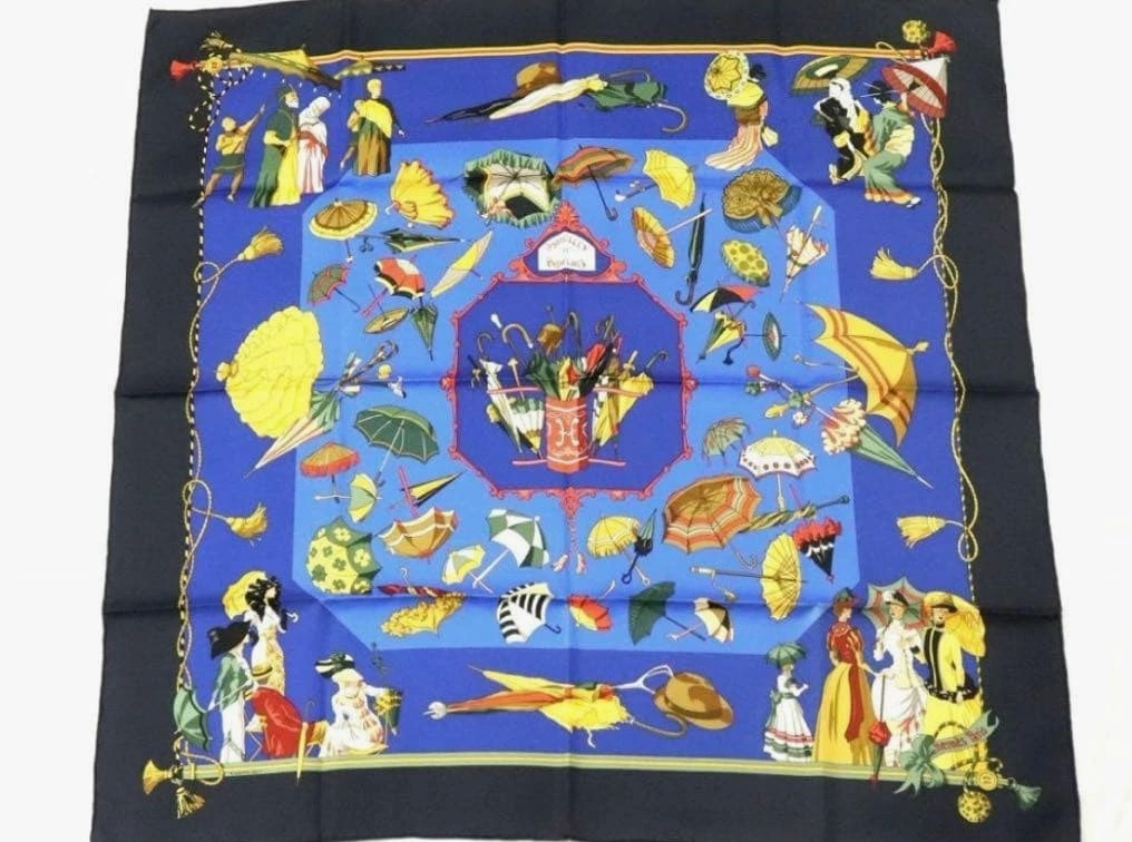 HERMES Umbrellas and Parasols Silk Scarves Extremely Rare