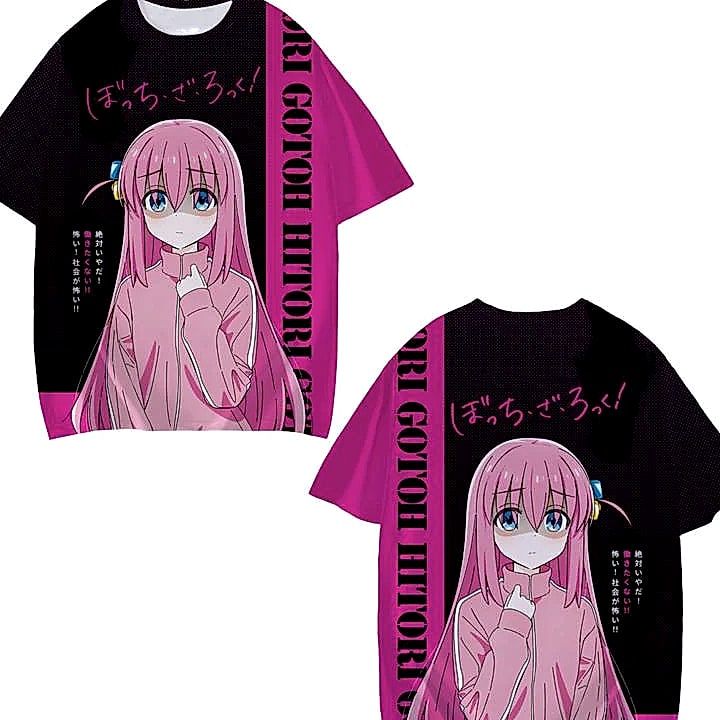Bocchi The Rock 3D Print T-Shirt Short Sleeve