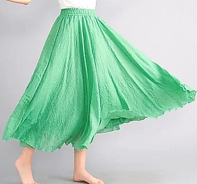 28-Color Mori Girl Cotton Linen A-line Long Skirt