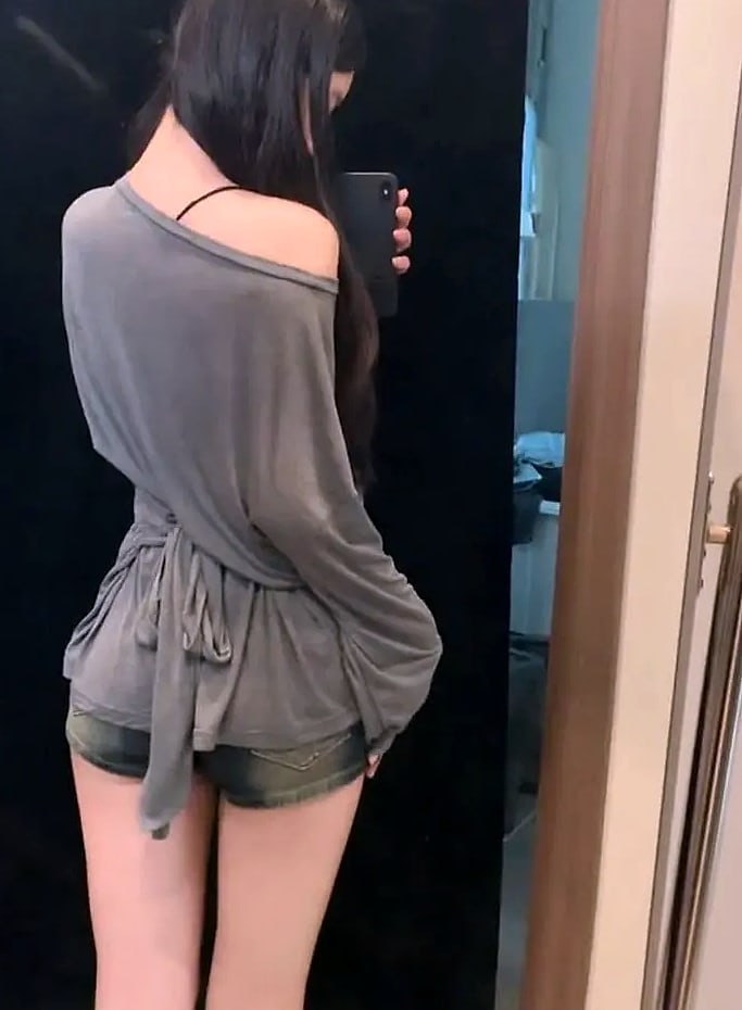 ZOYLEIR See Through Long Sleeve Off Shoulder Top