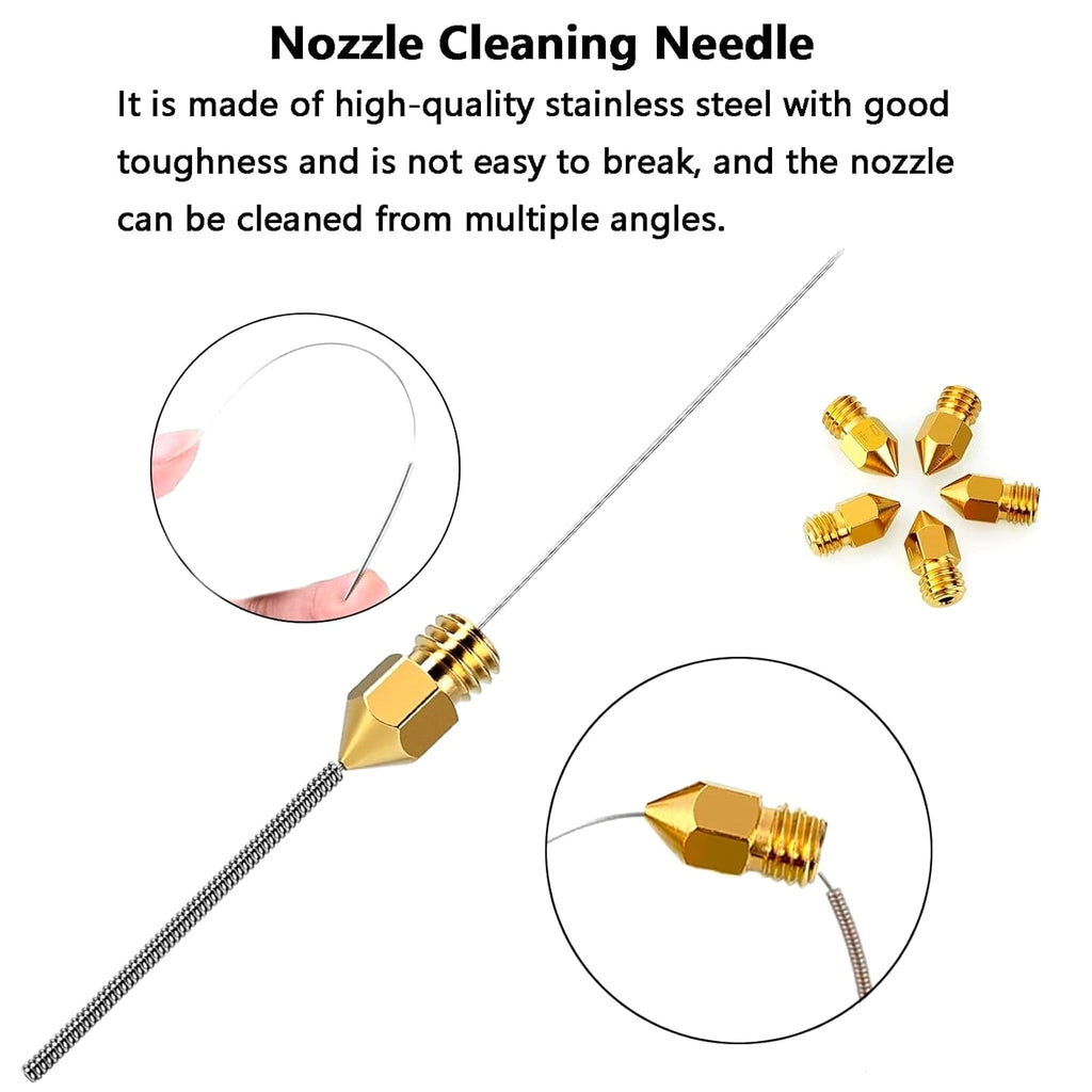 25 PCS Ender 3 V2 Nozzles, 3D Printer Extruder Hardened Steel Nozzle 0.4mm