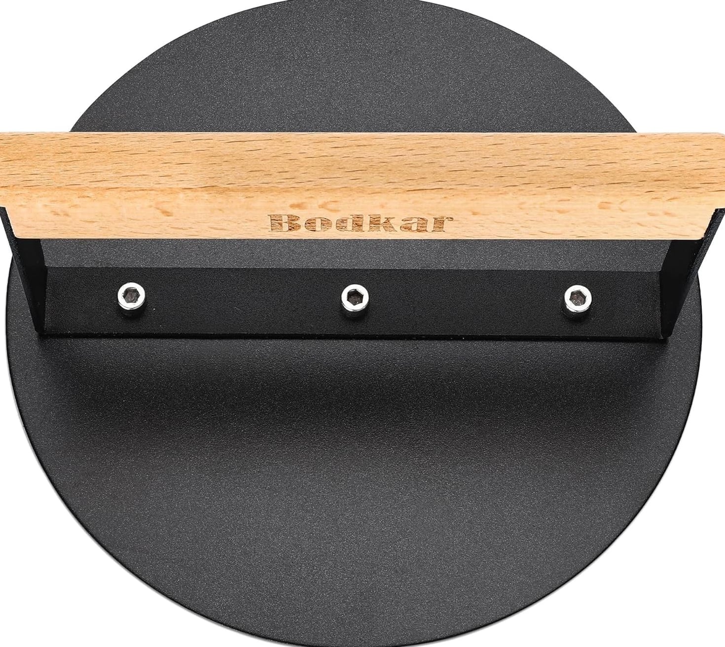 Elegant 6-Inch Smash Burger Press with Wood Handle for Perfect Grilling