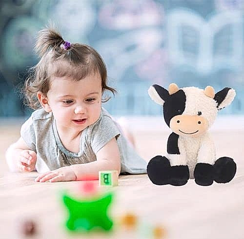 BSVOME 9 Inch Cow Plush Stuffed Animal Soft Toy