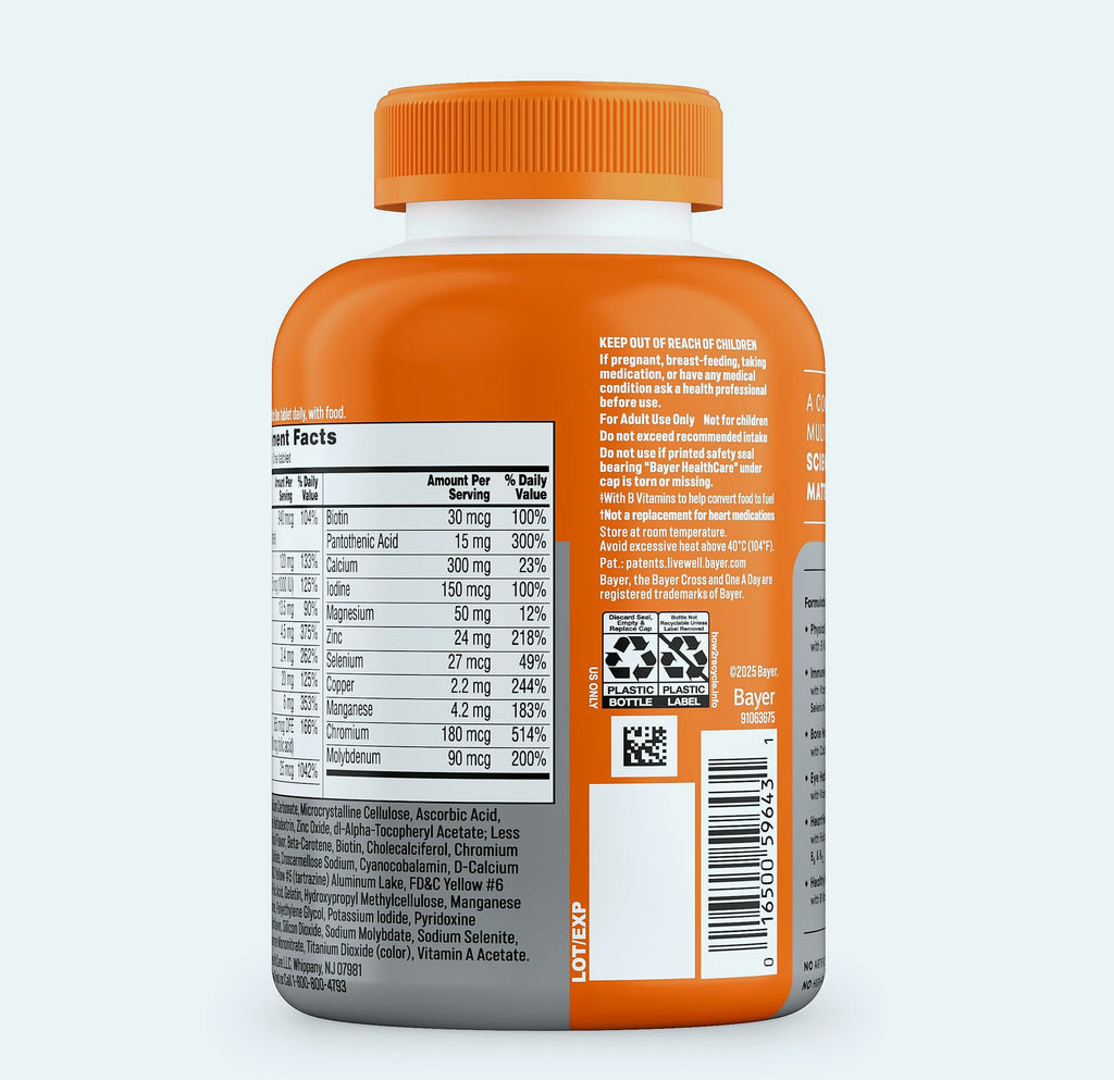 One A Day Women 50+ Multivitamin Tablets, 200 Count