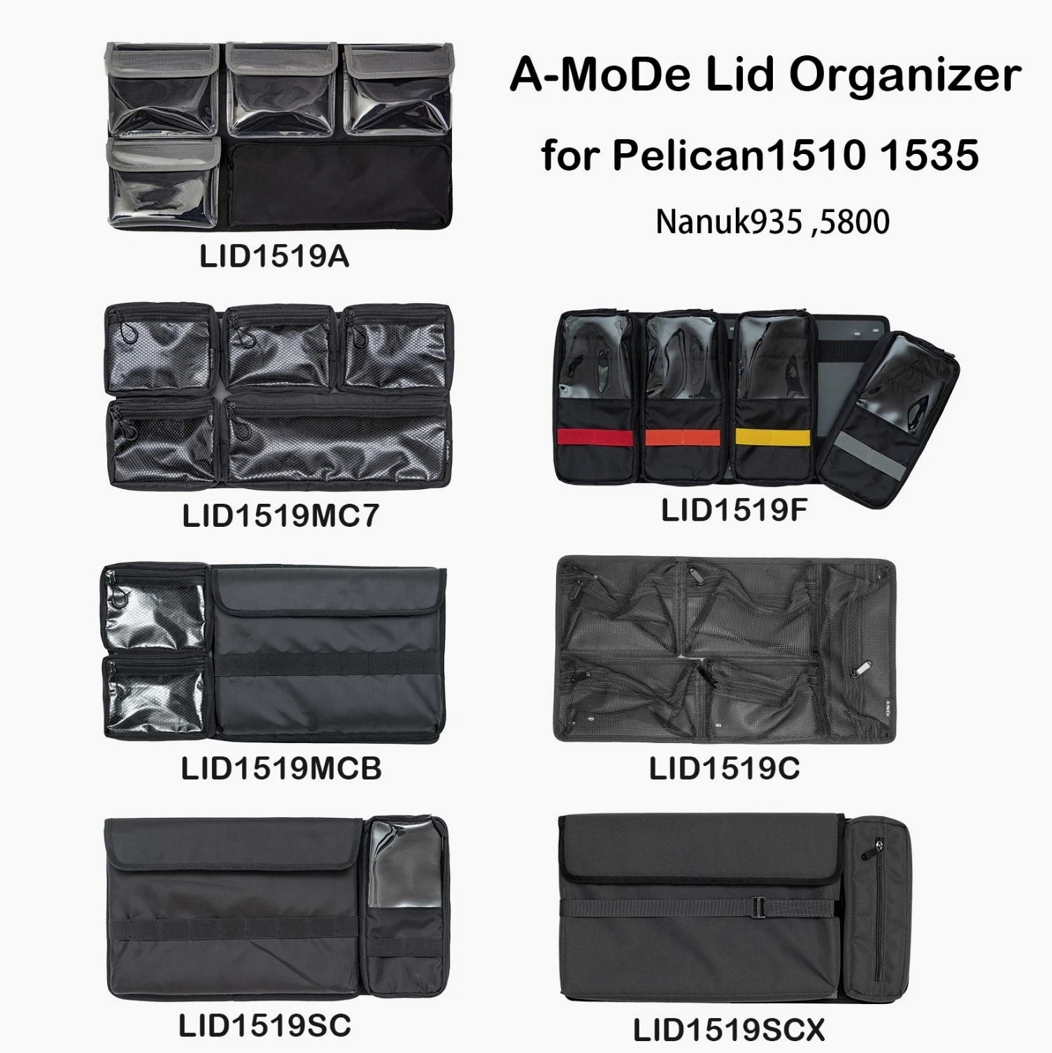 New Lid Organizer For Pelican1510 1535Air IM2500 Nanuk935 (NoCase, No padded)