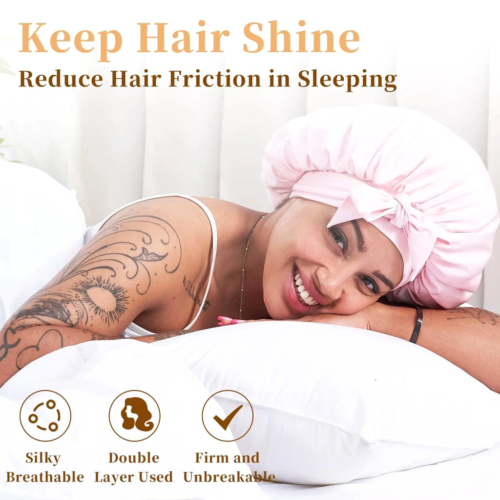 Silk Bonnet For Sleeping Women, Satin Hair Bonnet For Sleeping For Wavy Curly Na