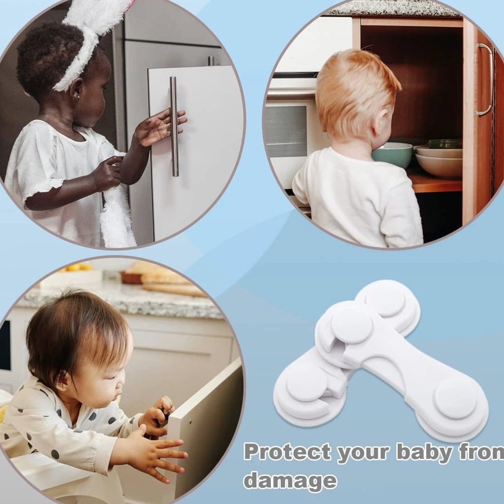 Cabinet Door Locks for Baby Proofing and Child Safety, 4 Pack Childproof Cab...