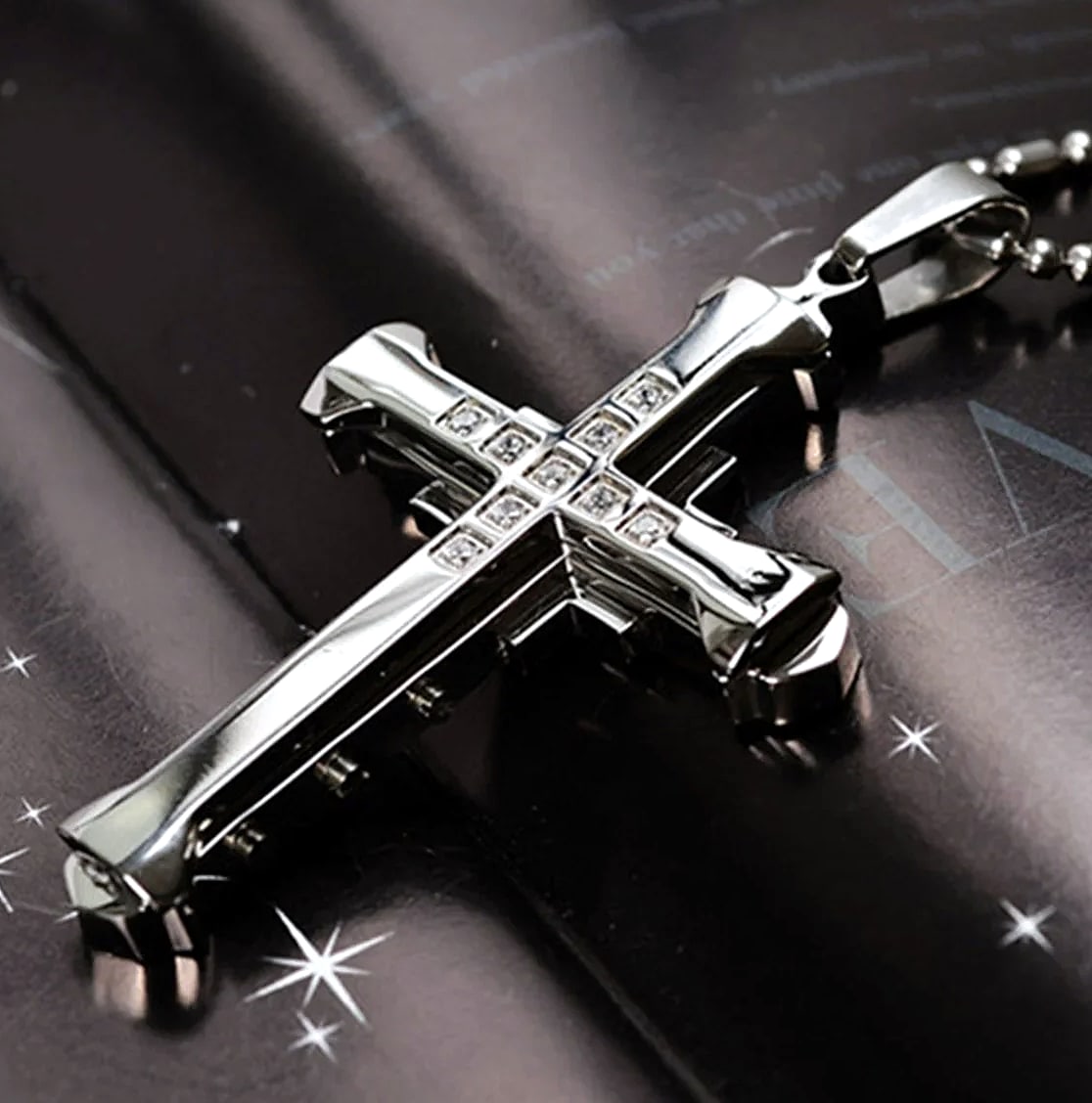 ATMDOG Stainless Steel Cross Necklace Religious Pendant