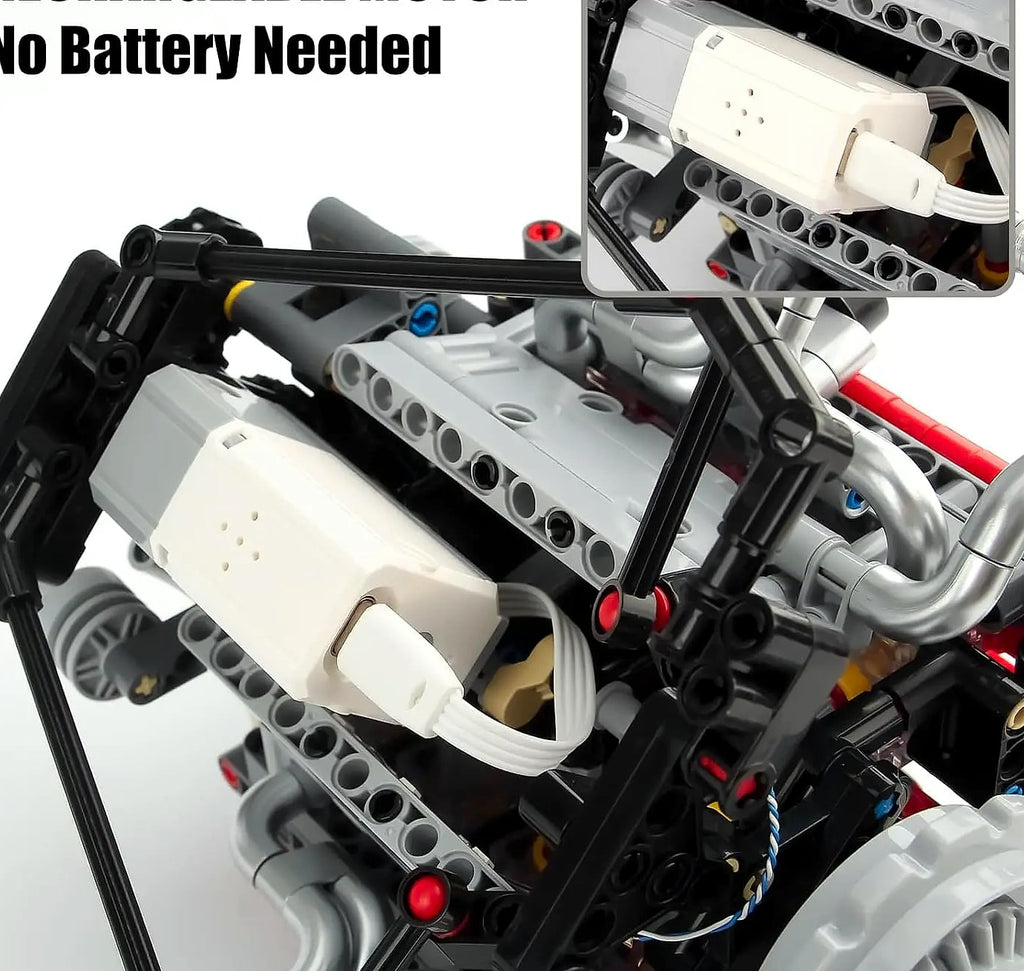 V8 Engine Model Kit with Motor, LED Lights & App Control