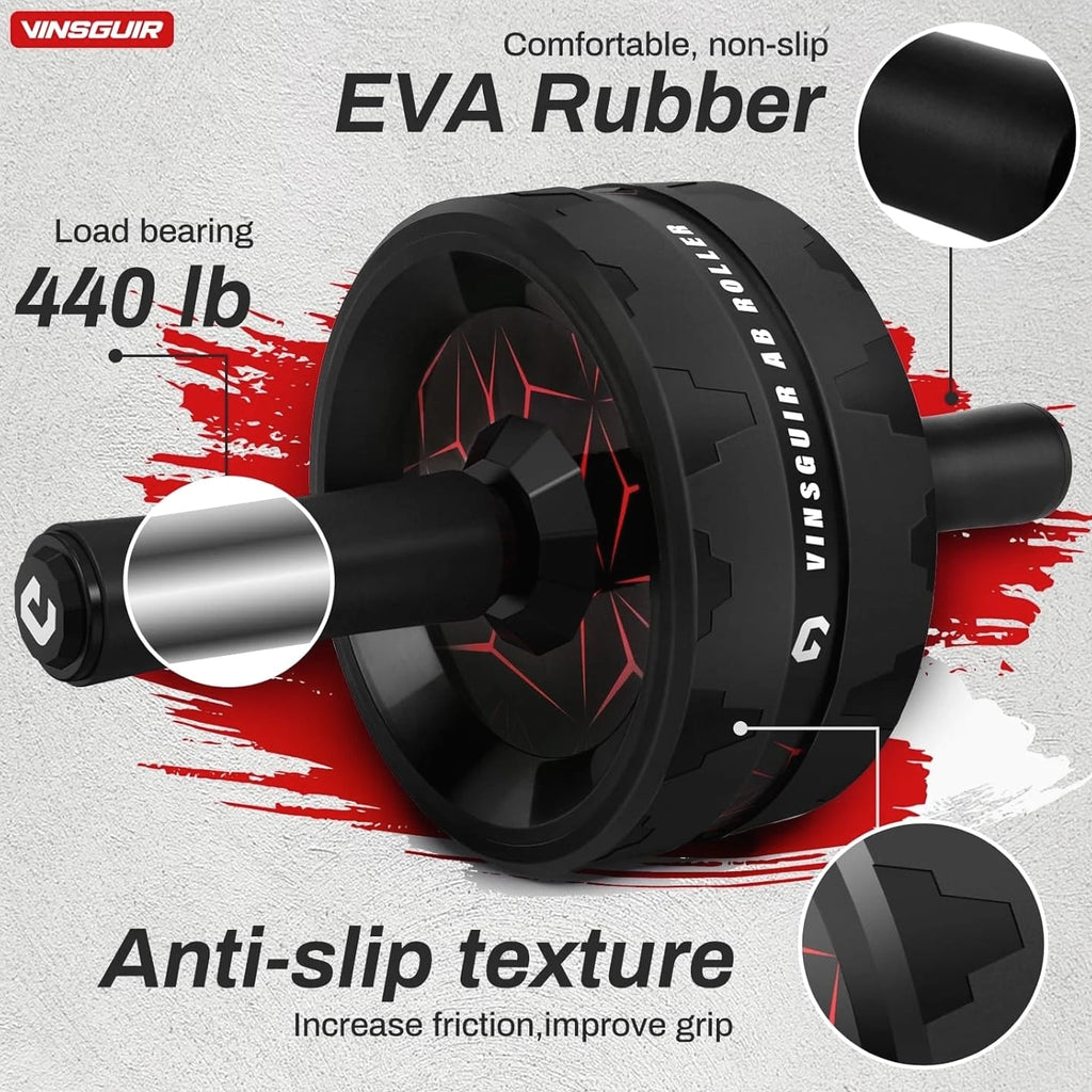 Ab Roller Wheel Core Workout Equipment Home Gym with Knee Pad Fitness