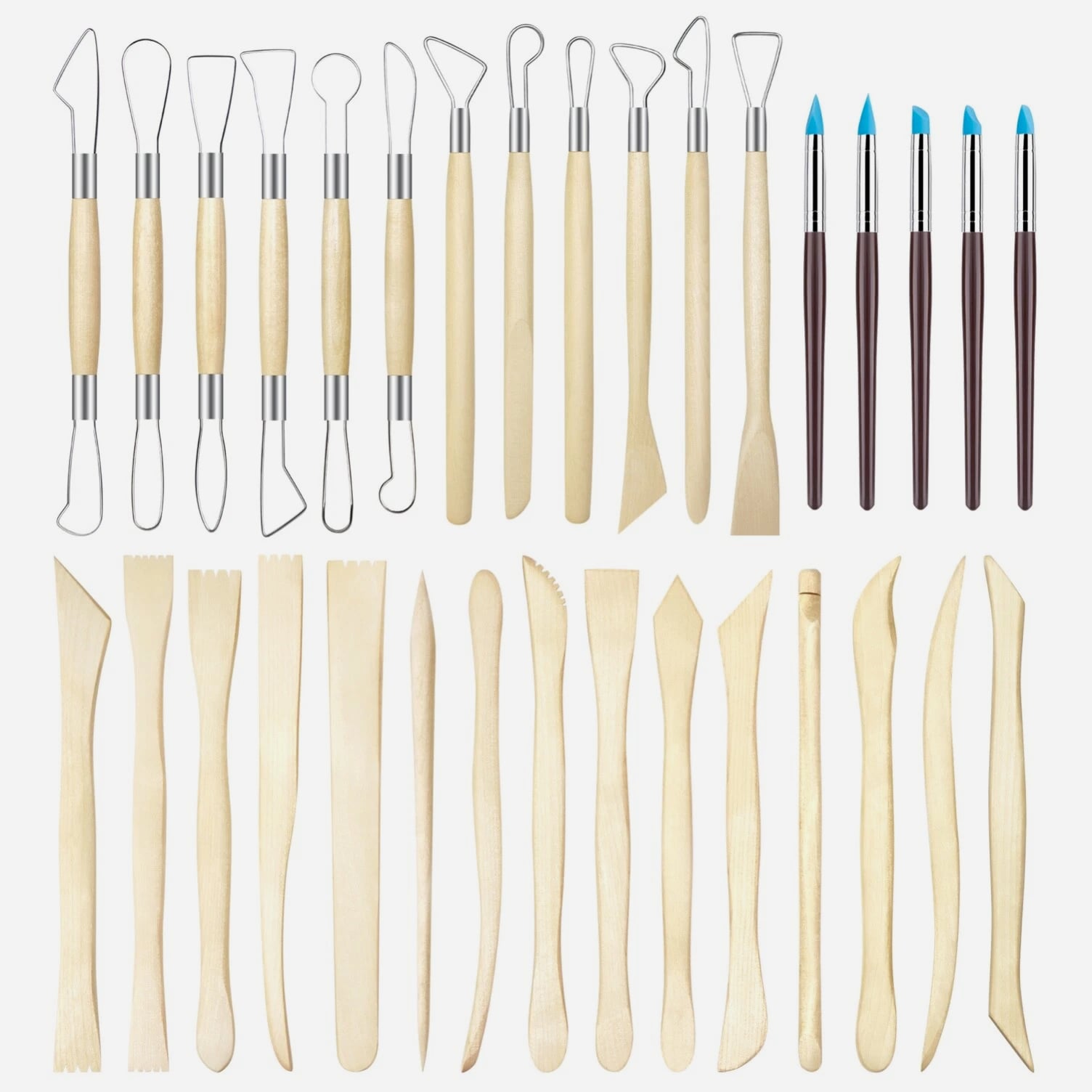 XDT Art Supplies Clay&Pottery Modeling Sculpting Tools 32Pc Model Kit Sculpture