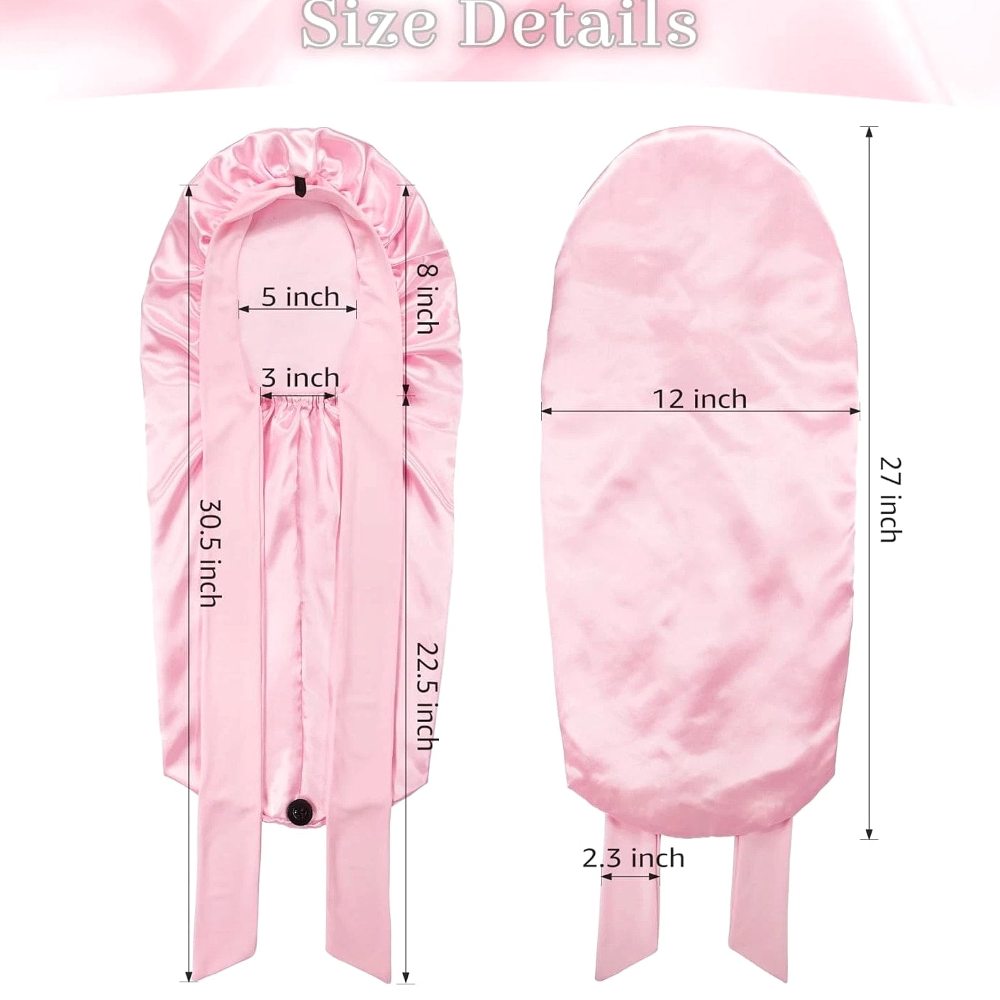 "Long Bonnet Satin Hair Silk Bonnet for Sleeping Women, Silky Bonnets for Women