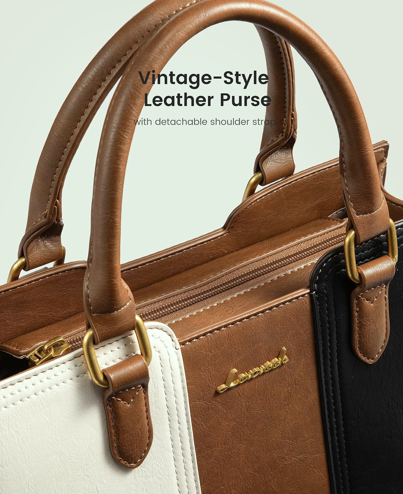 LOVEVOOK Vintage Leather Shoulder Handbag Small Satchel Crossbody Bag