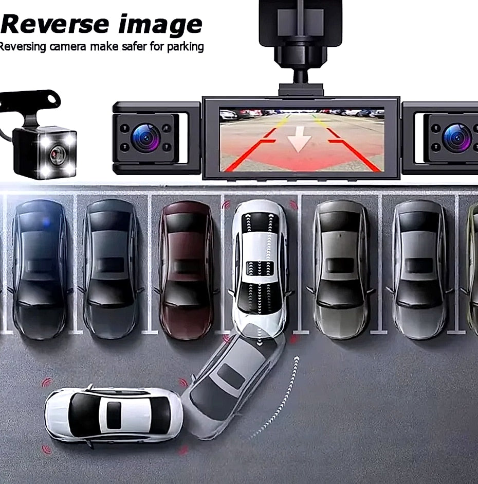 Kolvt 4 Channel 1080P Dash Cam with Front Rear Side Cameras
