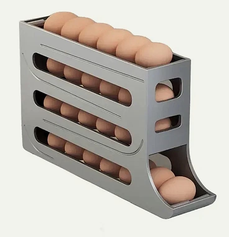 AHTOSKA 4-Layer Automatic Egg Dispenser Fridge Organizer