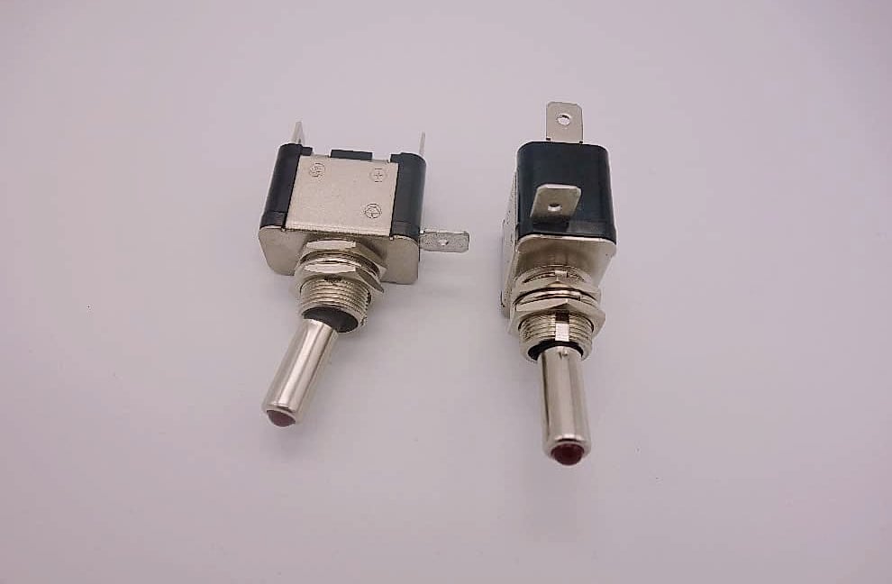 12V 20A Toggle Switch with Red LED Light, SPST Maintained, 2 Pack
