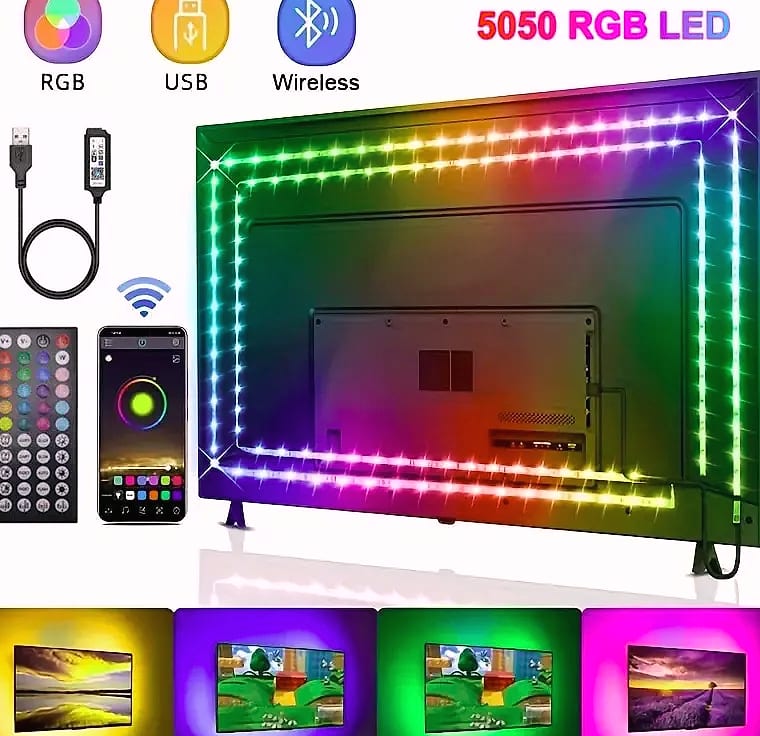 Adiodo USB LED Strip 5050 RGB Smart Light Bluetooth WiFi