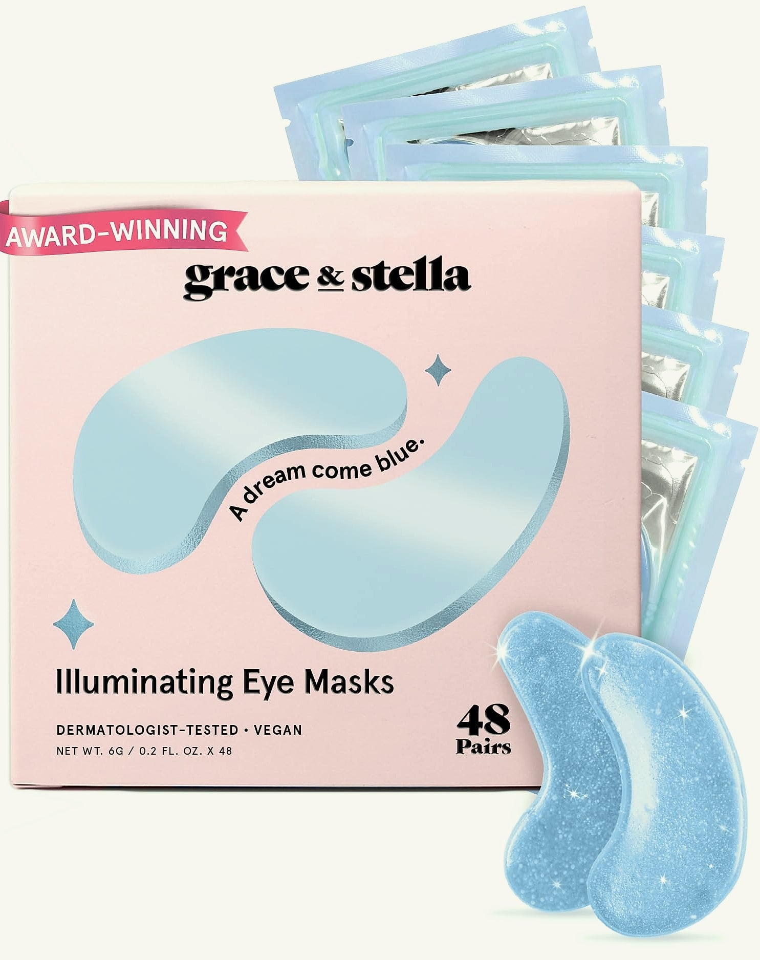 Grace & Stella Gold Under Eye Mask for Dark Circles, 24 Pairs