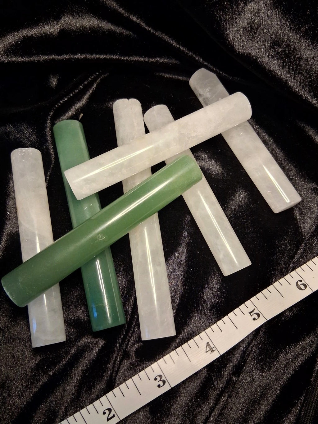 Stone Massage Roller Stick Set - Green Aventurine & Clear Quartz, Gua Sha
