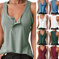 Women's Summer Cotton Low-Cut Sleeveless Tank Top V Neck Camisole Vest