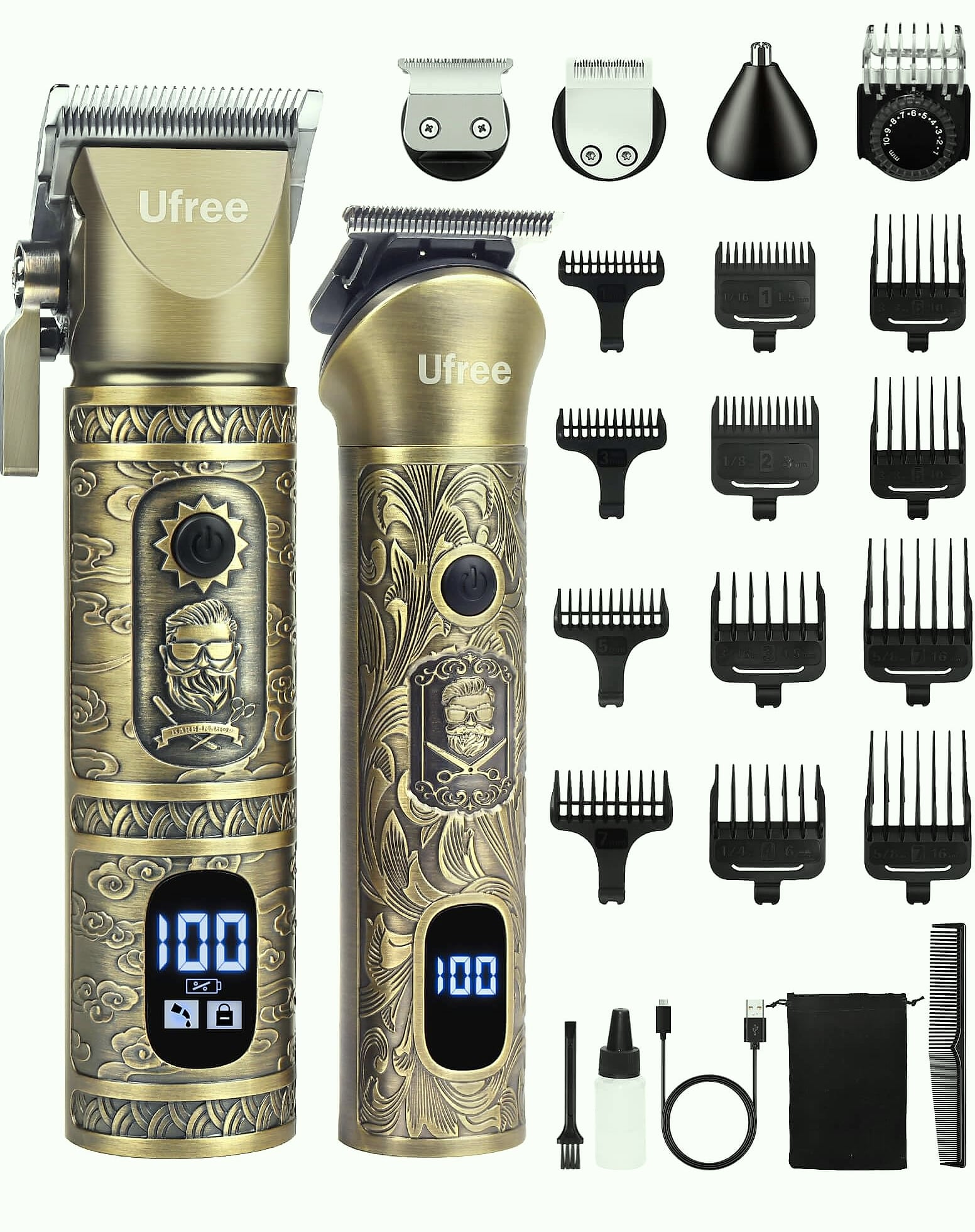 Ufree Cordless Beard Trimmer and Hair Clipper Grooming Kit