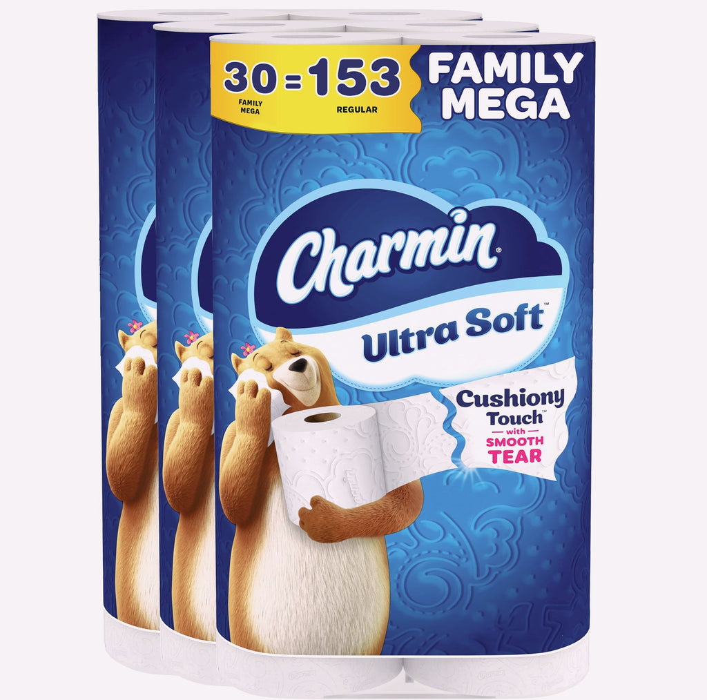 Charmin Ultra Soft Toilet Paper, 24 Family Mega Rolls, 267 Sheets