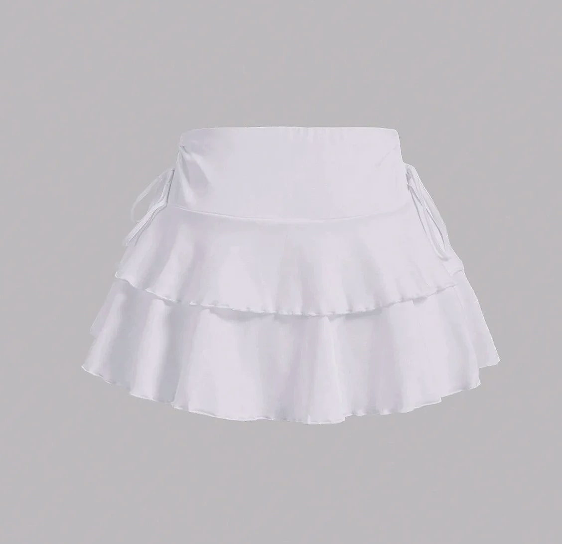 Soqoool High Waist Solid Color Short Skirt for Women