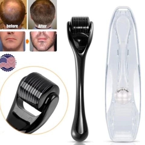 Beard Derma Roller For Hair Loss, Beard Growth - Titanium, Fast Shipping