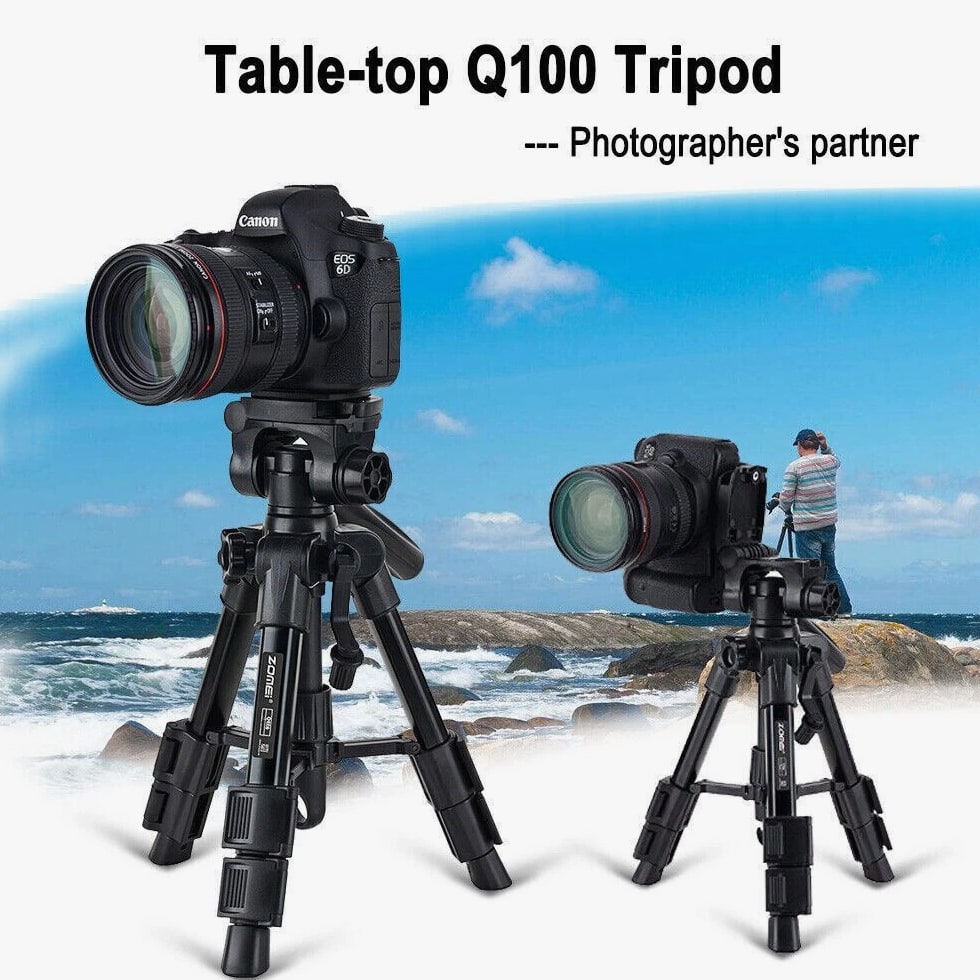 ZOMEI Q100 Mini 20" Portable Tripod Tabletop Stand Holder For DSLR Camera Phone