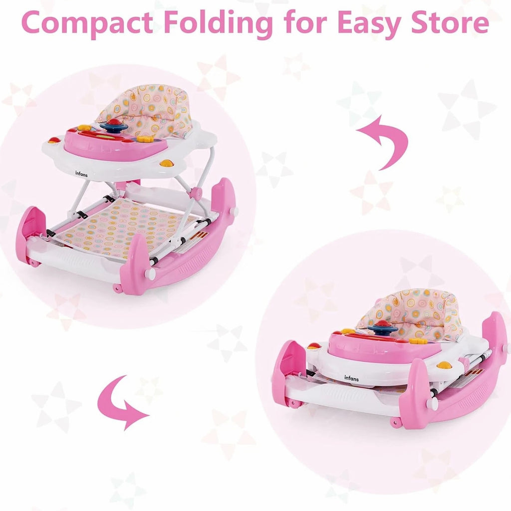 Baby Walker, 5 in 1 behind Walker Learning Seated Rocker Bouncer with Removable