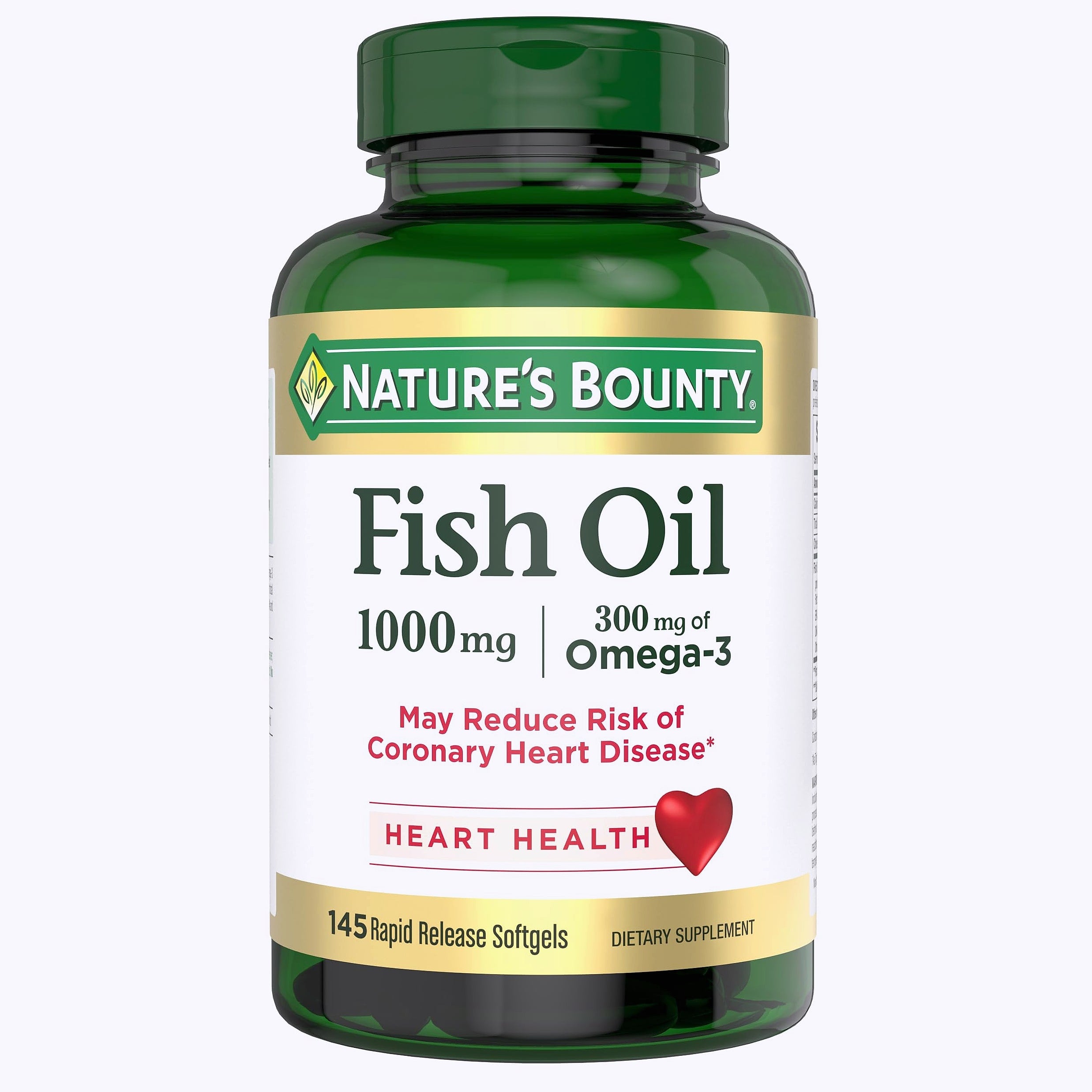 Nature's Bounty Fish Oil 1000mg Omega-3 Softgels, 145 Count