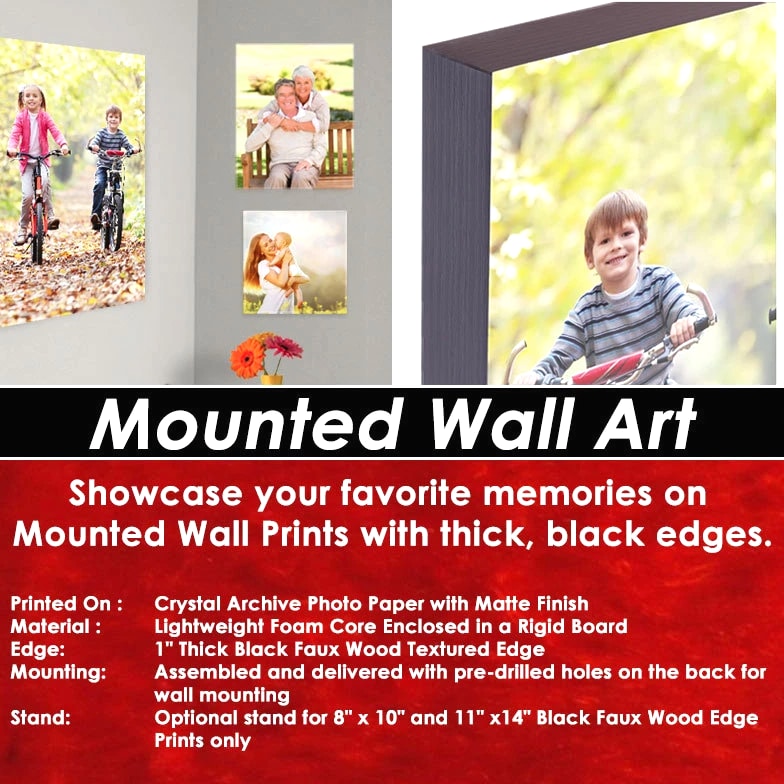 12"x12" Personalized Mounted Wall Art Prints w/ your choice of photo-image 12x12